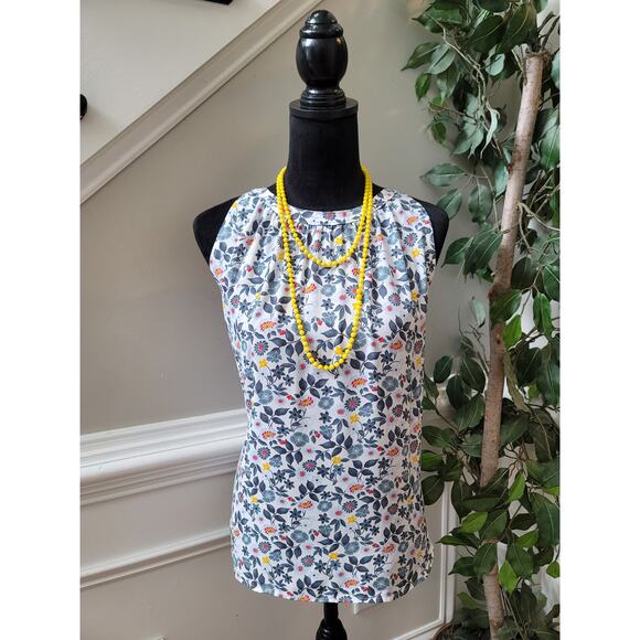 Loft Shirt Blouse Women's Size Medium Multicolor 100% Polyester Sleeveless - Picture 2 of 9